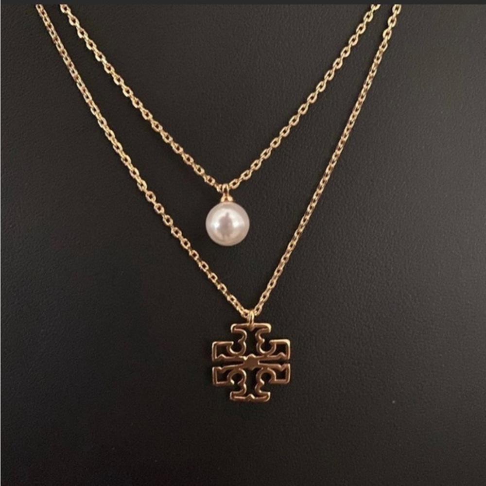 TORY BURCH•Britten Pearl 2 layers necklace